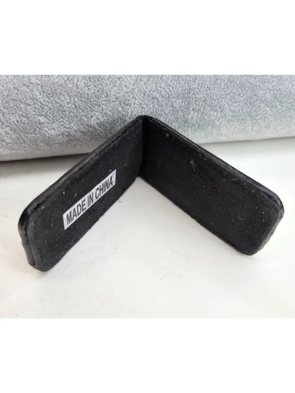 Magnetic Money Clip Black Leather 3x1.5